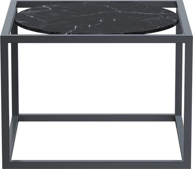 Black Linear Side Table Round